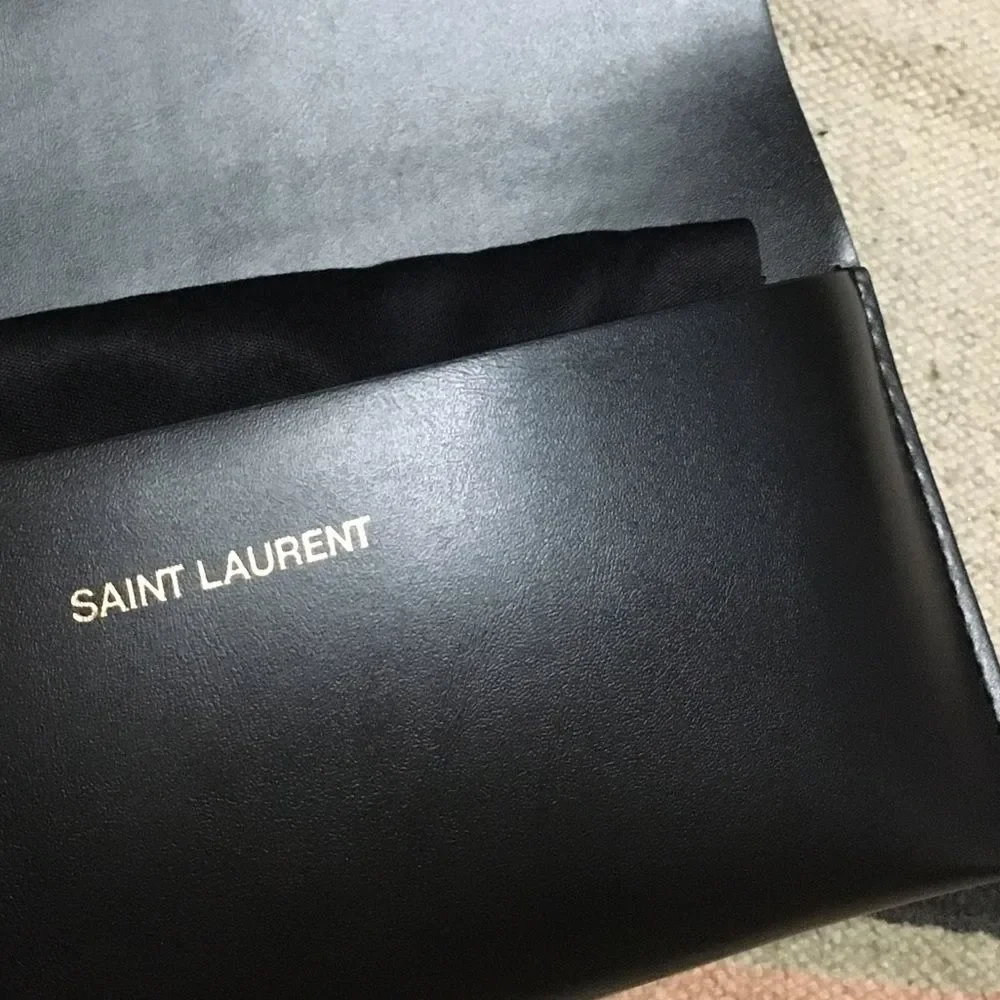 Saint Laurent Black Eyeglasses sunglasses case with shag new